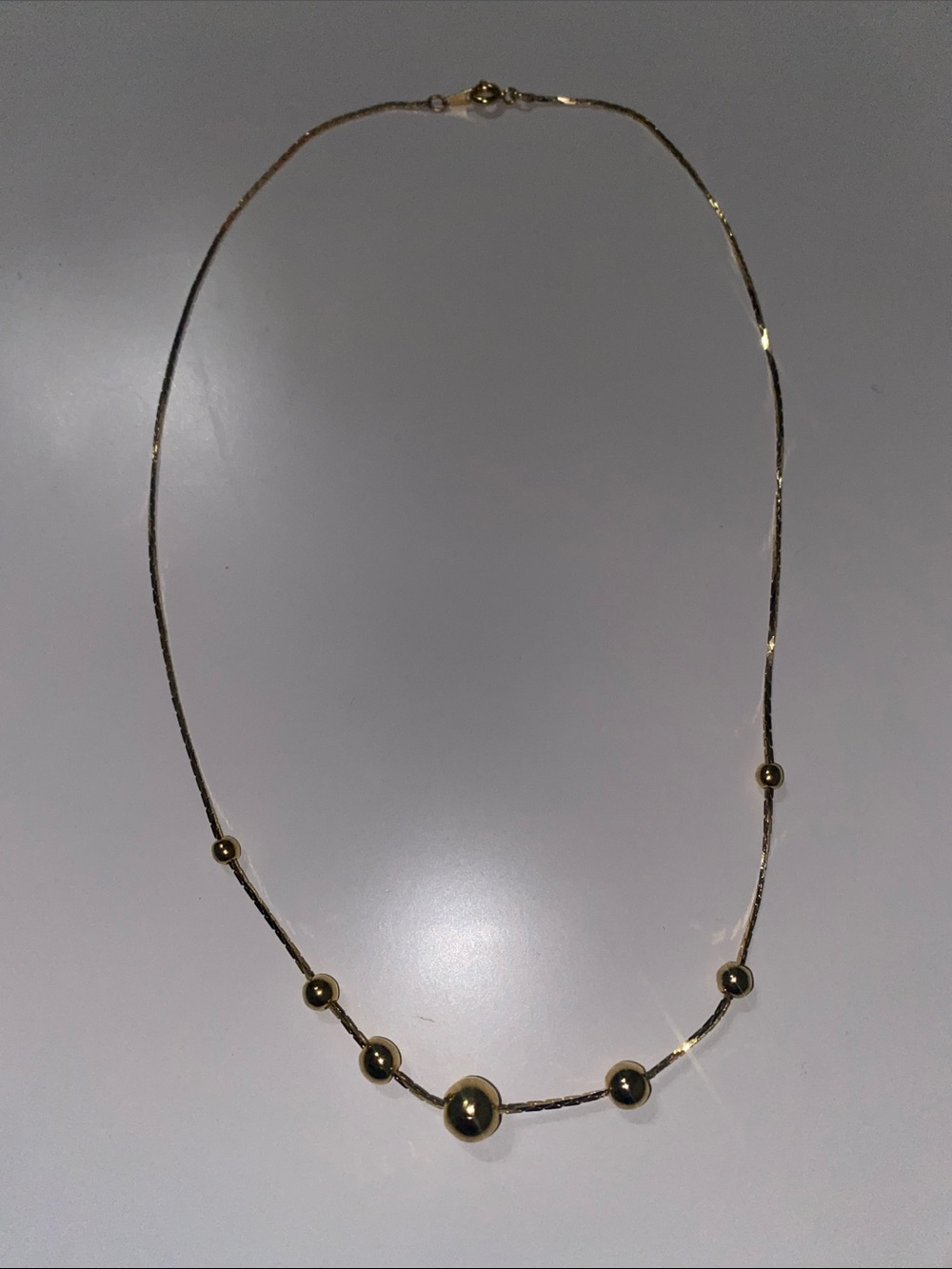 Elegant Gold Bead Station Necklace - Women Jewelry